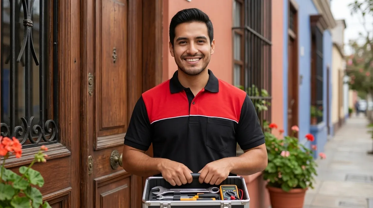 Servicio técnico LG Surco: técnico con su caja de herramientas en Santiago de Surco